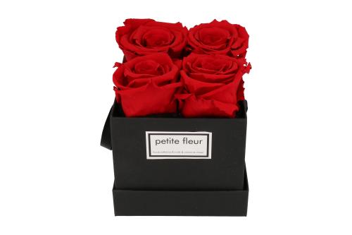 Petite Fleur Flowerbox Infinity Rosen S quadratisch in Rot mit 4-5 Rosen 