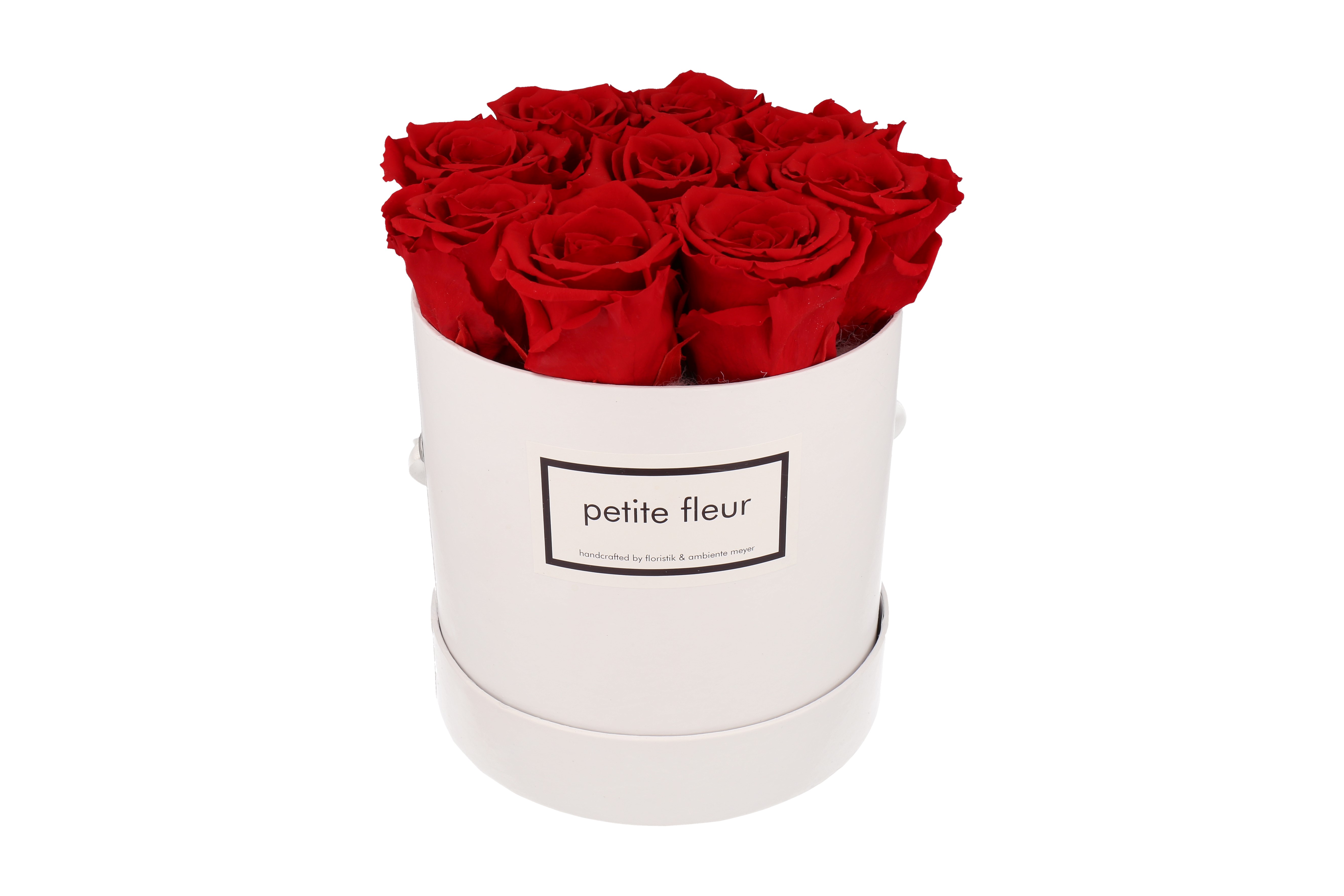 Petite Fleur Flowerbox Infinity Rosen M rund in Rot mit 9-10 Rosen 