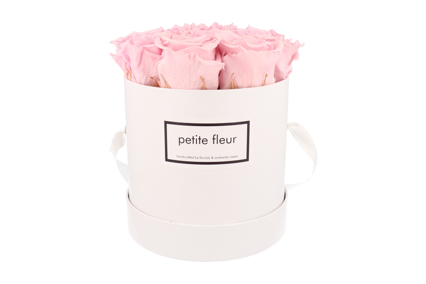 Petite Fleur Flowerbox Infinity Rosen M rund in Rosa mit 9-10 Rosen 