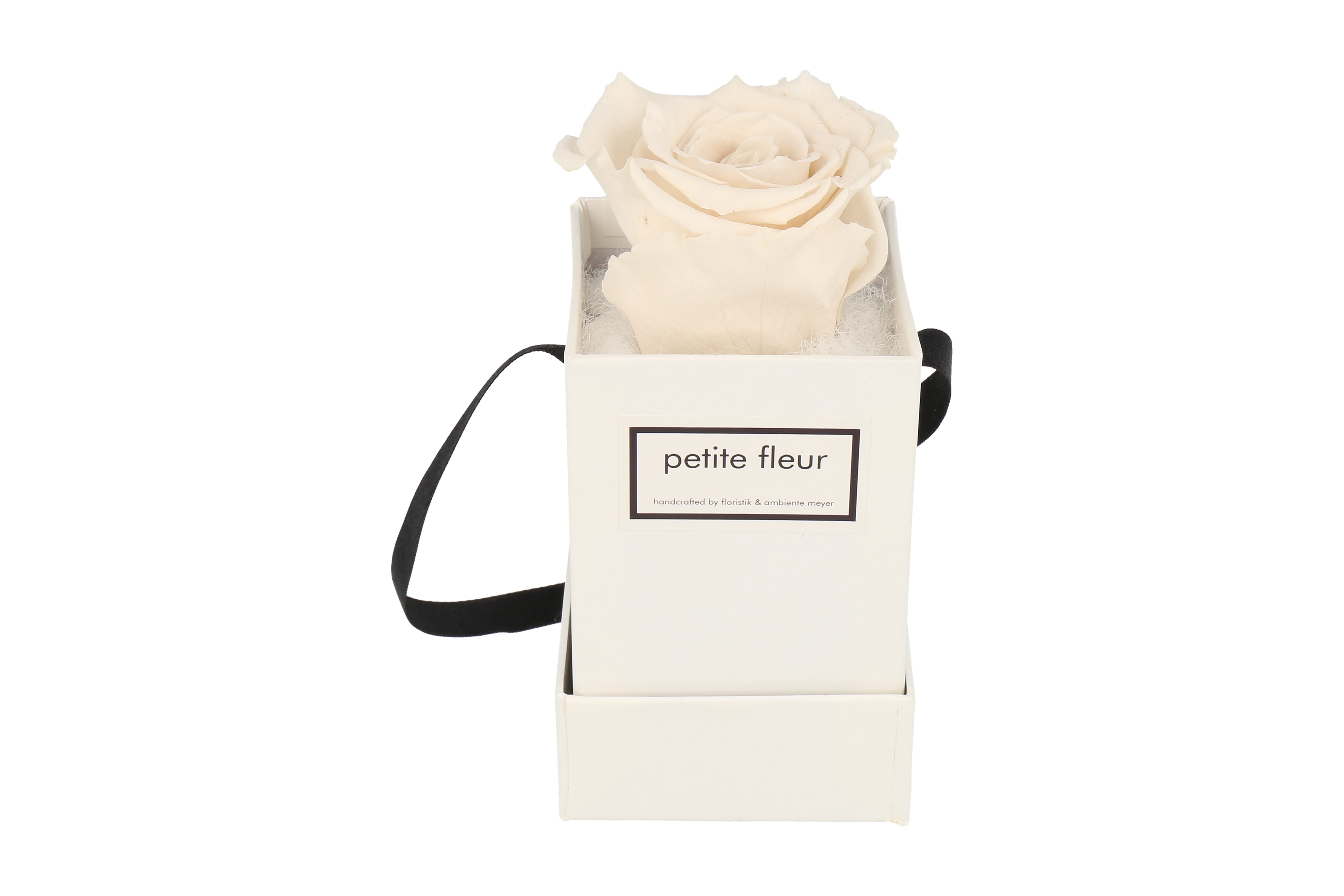 Petite Fleur Flowerbox Infinity Rosen XS quadratisch in Ivory mit 1 Rose 