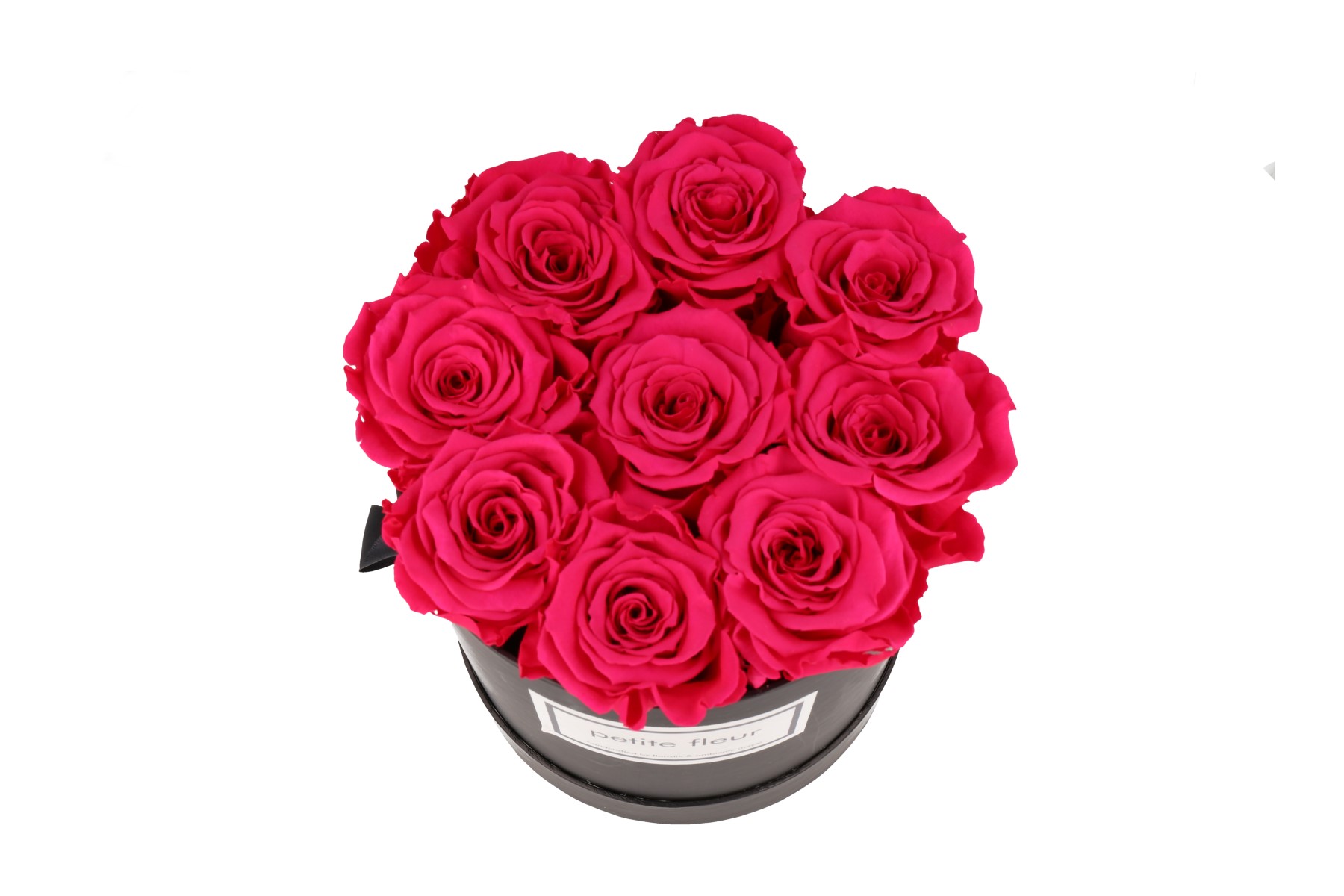 Petite Fleur Flowerbox Infinity Rosen M rund in Dunkel Pink mit 9-10 Rosen 